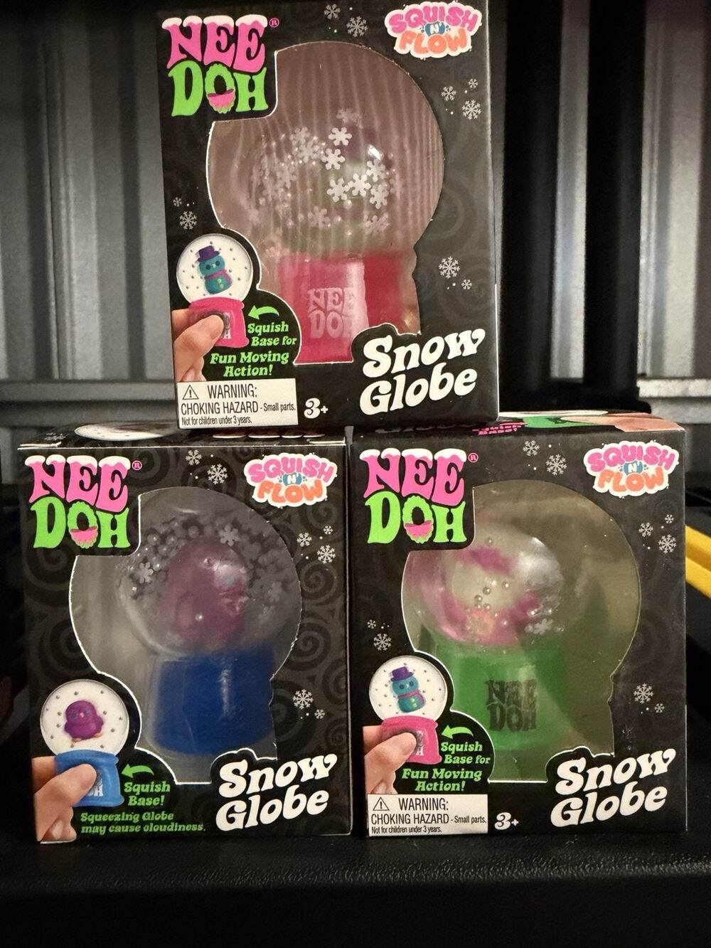 Needoh Snow Globe 3 Pack Santa Penguin And Snowman Bundle